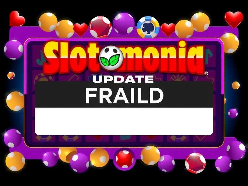 Slotomania game update error screen on mobile device