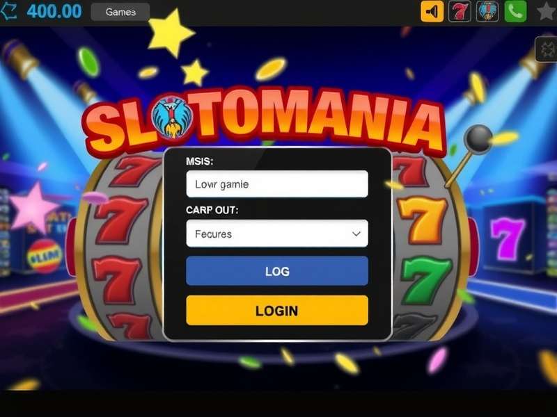 Slotomania Games Facebook Login Screen on Mobile Device