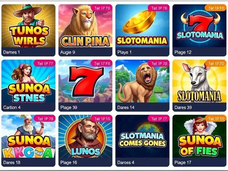 Vibrant collection of Slotomania slot machine game screens on multiple devices