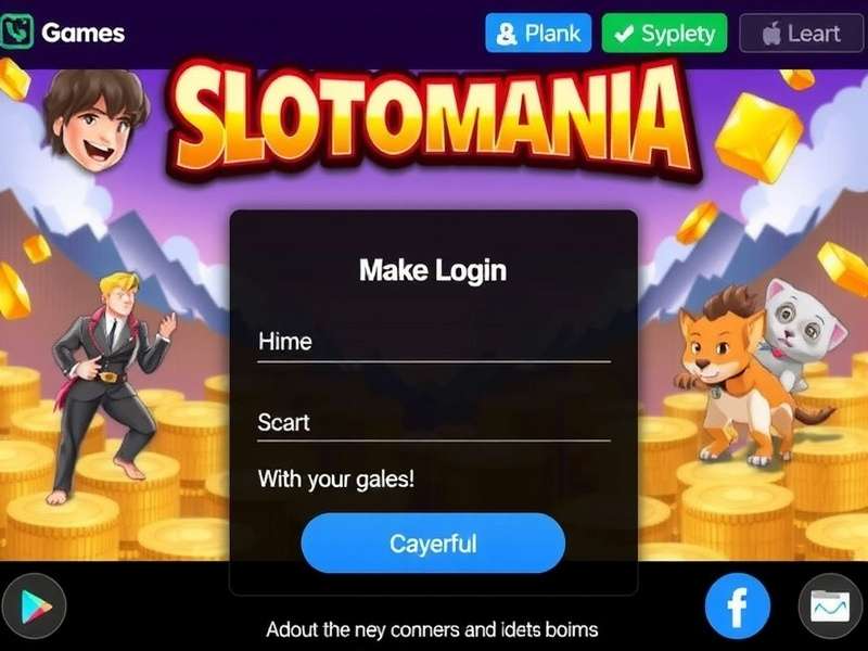 Slotomania Games Login Screen and Interface