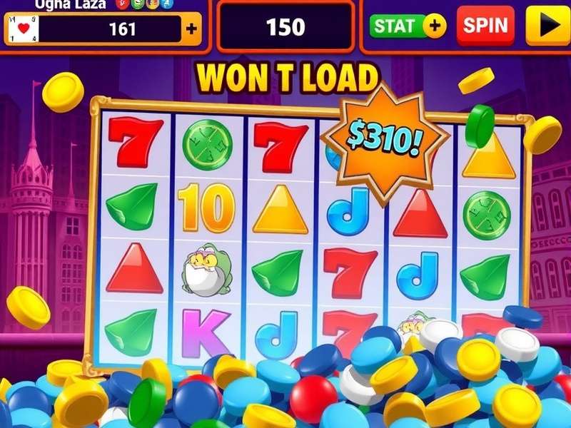 Slotomania game loading error screen with troubleshooting tools