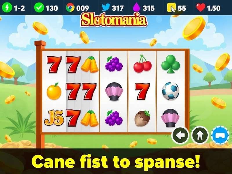 Slotomania Android game interface showing vibrant slots